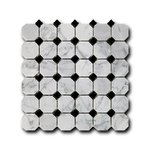 Octagon Pattern Bianco Carrara + Nero Marquina Мозаика Marble Mosaic